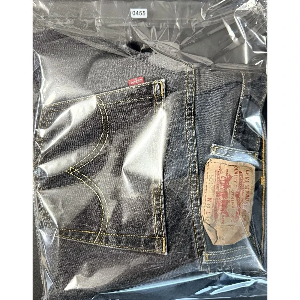 Levi's 501 Jeans Men's 40x32 Black Gray Button Fly Straight Leg Made in Mexico